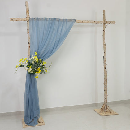 Sheer Wedding Arch Drape – 5ftx14ft Dusty Blue Sheer Curtain Backdrop, Ceiling Drapery Panel