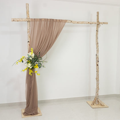 Sheer Wedding Arch Drape – 5ftx14ft Taupe Sheer Curtain Backdrop, Ceiling Drapery Panel