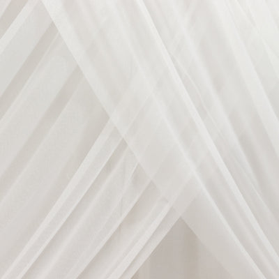 White sheer fabric draping with soft folds and light texture.