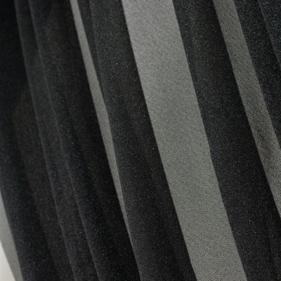 Black and gray striped fabric with a textured finish.