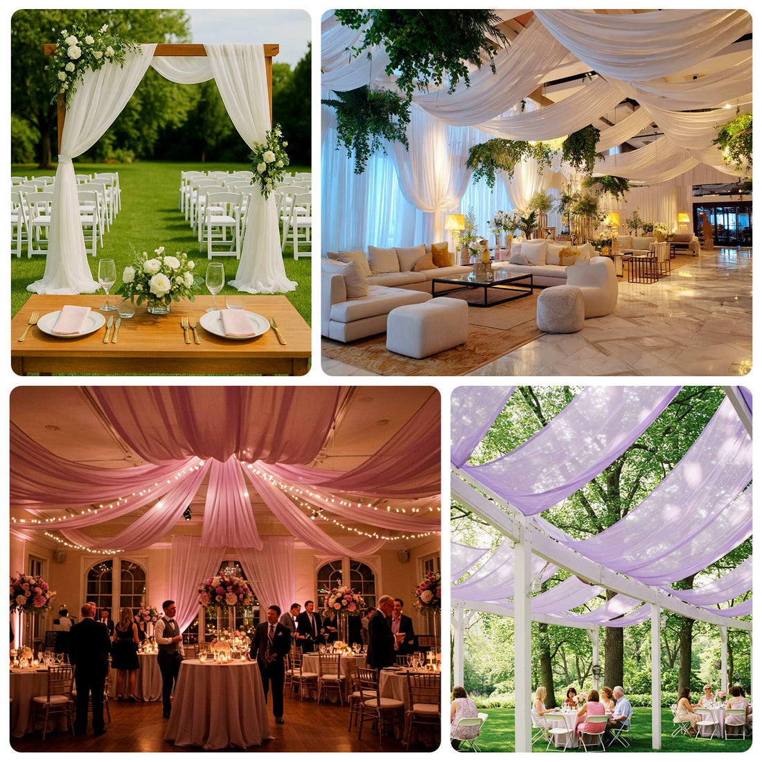 Lavender Sheer Wedding Arch Drapery 5ftx32ft | eFavormart