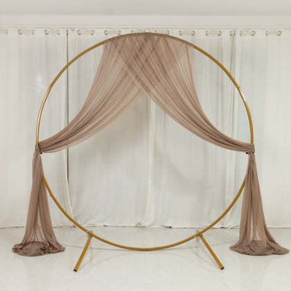 Sheer Wedding Arch Drape – 5ftx32ft Taupe Sheer Curtain Backdrop, Ceiling Drapery Panel