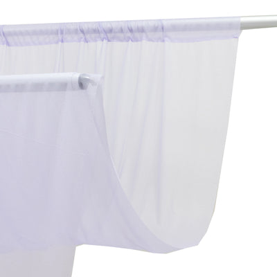 Sheer lavender curtain draped elegantly on a rod