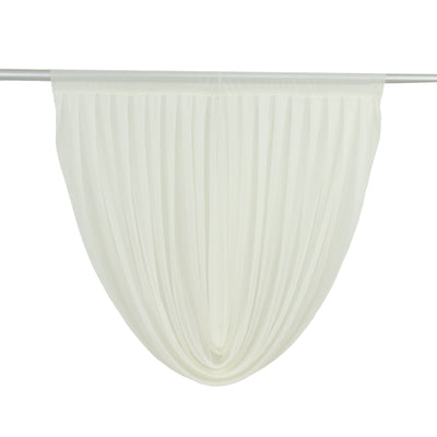 Cream sheer curtain panel on white background #whtbkgd