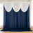 Navy blue and white sheer curtain drapery for elegant decor 
