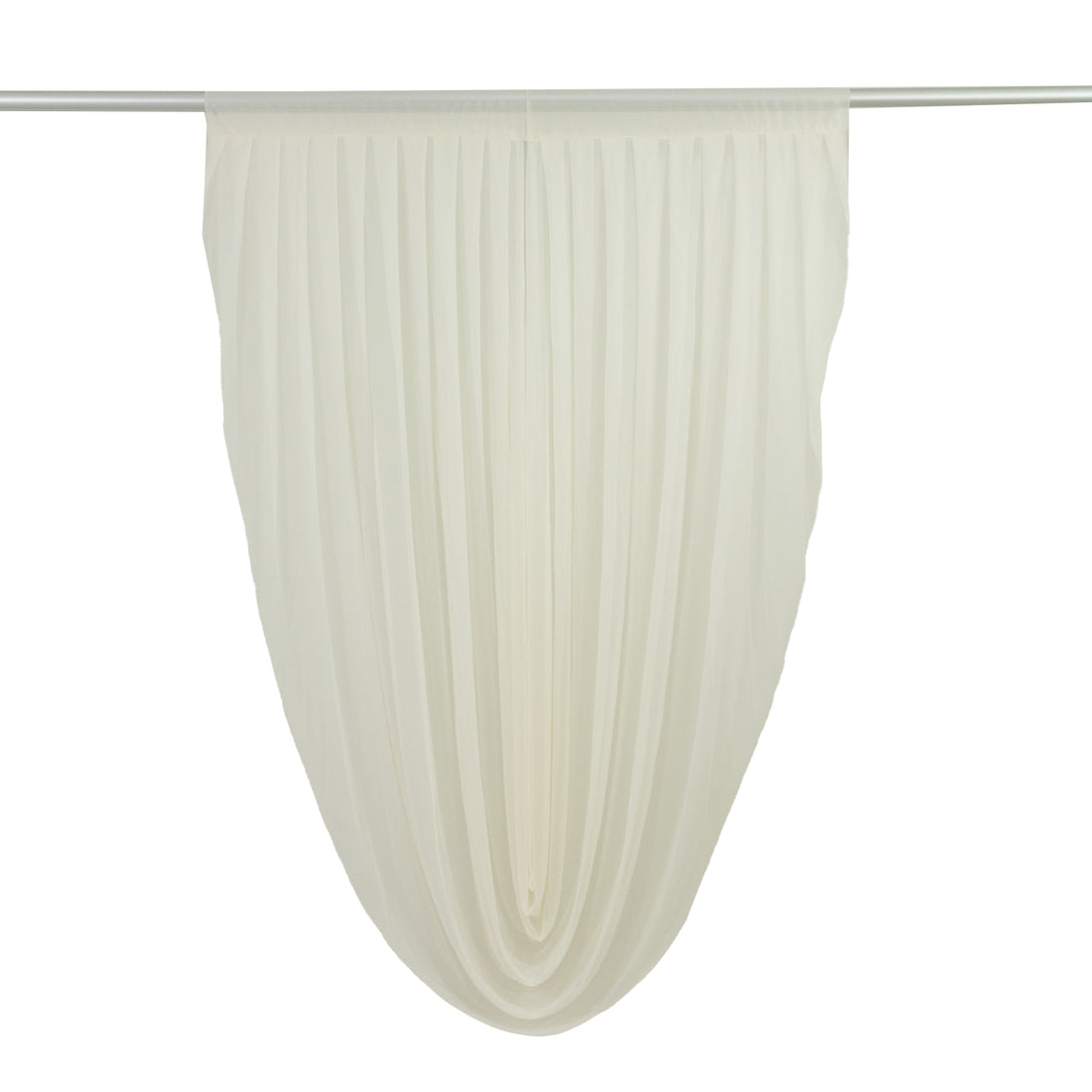 Ivory sheer curtain panel on rod #whtbkgd