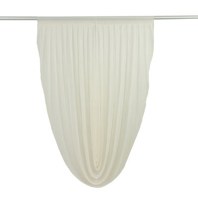Ivory sheer curtain panel on rod #whtbkgd