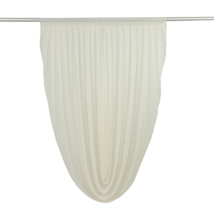 Sheer Chiffon Valance Curtain 4ft x 6ft – Ivory Wedding Arch Voile Drape with Rod Pocket, Backdrop Panel