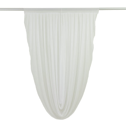 Sheer Chiffon Valance Curtain 4ft x 6ft – White Wedding Arch Voile Drape with Rod Pocket, Backdrop Panel