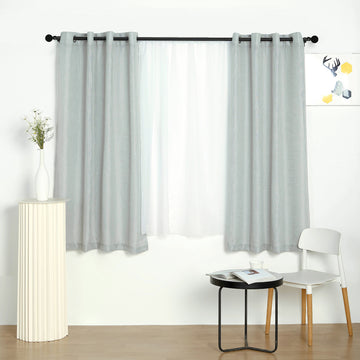 Enhance Your Event Decor with Handmade Silver Faux Linen Curtains