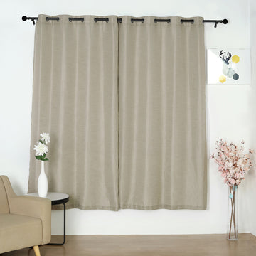 Create an Air of Elegance with Taupe Faux Linen Curtains