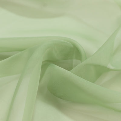 Chiffon Backdrop Curtain Panel 10ft x 14ft - Sage Green Durable Flame Resistant with Rod Pocket