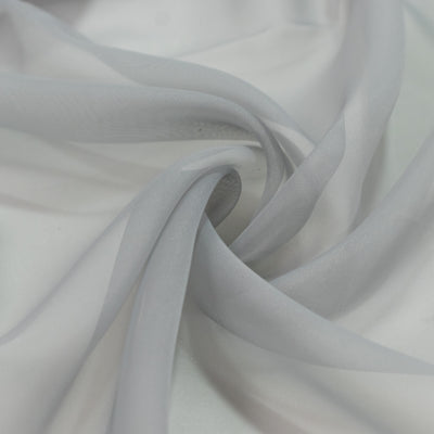 Chiffon Backdrop Curtain Panel 10ft x 14ft - Silver Durable Flame Resistant with Rod Pocket