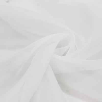 Chiffon Backdrop Curtain Panel 10ft x 14ft - White Durable Flame Resistant with Rod Pocket