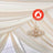 Flame-retardant fabric draping with a chandelier in an elegant setting.