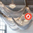 Decorative sheer drapes with lights and a flame retardant label.