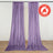 Purple flame retardant curtains hanging on a wall with fire safety logo