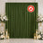 Green flame retardant curtain backdrop with floral and candle decor