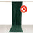 Green flame-retardant curtain draped on a rod against a white background