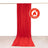 Red flame-retardant fabric curtain hanging vertically
