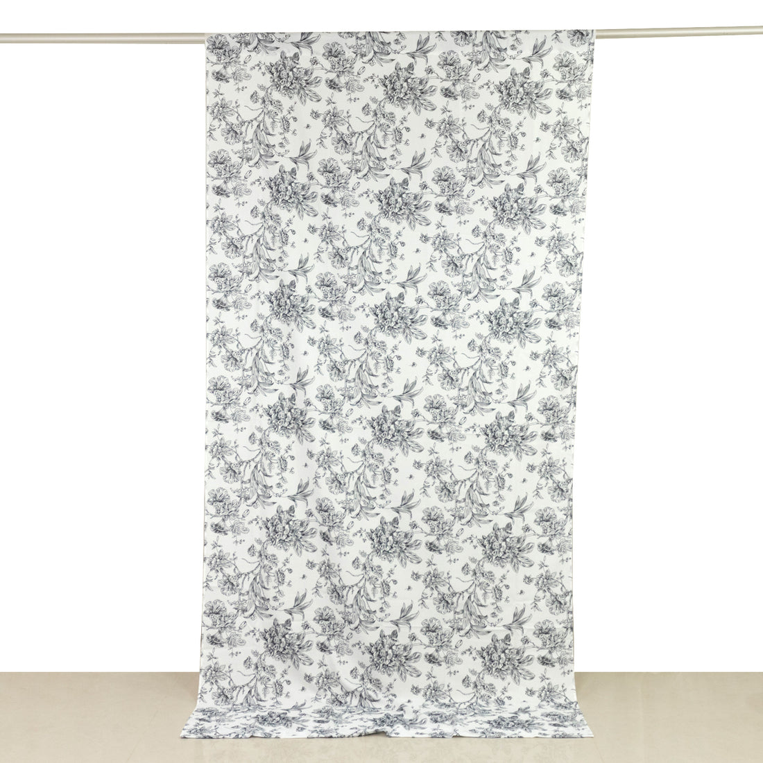 Floral patterned fabric with intricate design on a white background