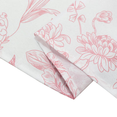 Floral patterned fabric showcasing delicate pink flowers and leaves.