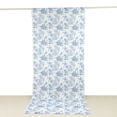 Blue floral patterned fabric backdrop for photography