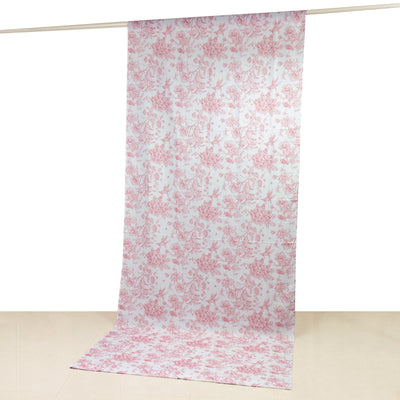 Pink floral patterned fabric backdrop for photography studio use.