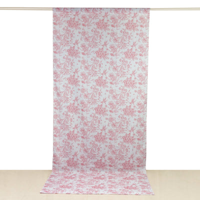 Pink floral patterned backdrop for photography, ideal for various settings.