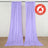 Lavender flame retardant stage curtains with wall-mounted rod and logo