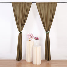 Taupe Scuba Polyester Backdrop Drape Curtains, Inherently Flame Resistant Event Divider Panels