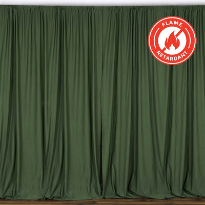 Flame retardant green stage curtain with gathered fabric design #whtbkgd