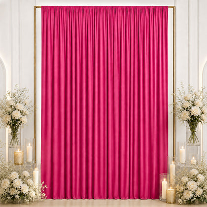 Spandex Backdrop Curtain Fuchsia 10ft x 12ft, 4-Way Stretch Wrinkle-Free Photo Booth Backdrop with Rod Pockets for Wedding & Events