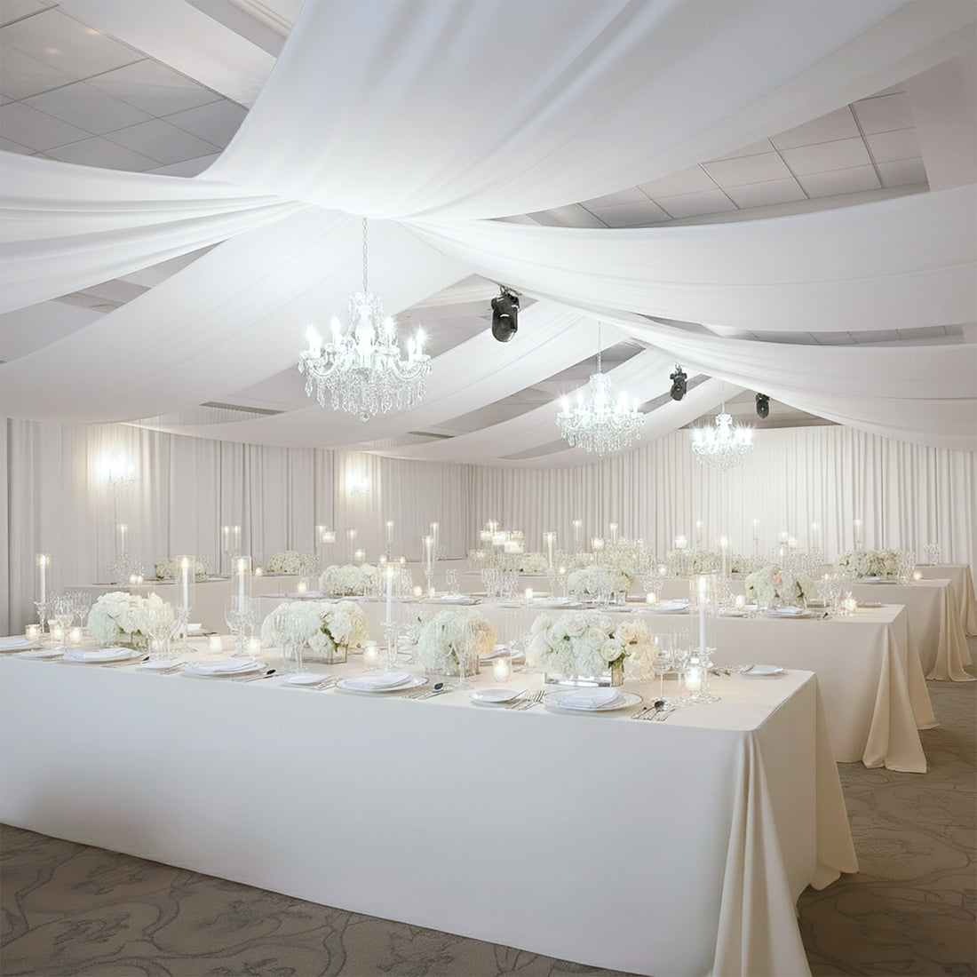 Spandex Backdrop Curtain 5ftx20ft White | eFavormart