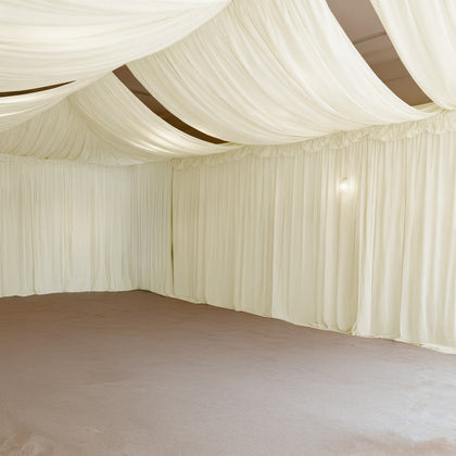 Spandex Ceiling Drape Panel – Ivory, 5ft x 32ft Wrinkle-Free 4-Way Stretch Fabric, Extra-Long Curtain for Event Ceiling or Backdrop Décor