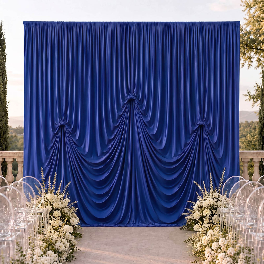 Spandex Drape Backdrop 13x20ft Royal Blue | eFavormart