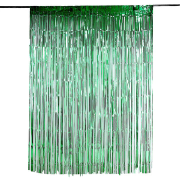 Transform Any Space with the Green Metallic Tinsel Foil Fringe Doorway Curtain
