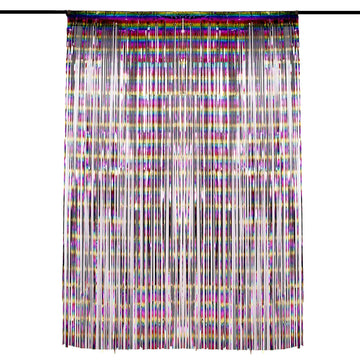 Create Unforgettable Party Backdrops with the Fiesta Metallic Tinsel Foil Fringe Doorway Curtain