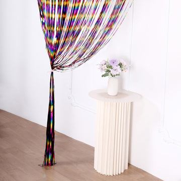 Elevate Your Event Decor with the Fiesta Metallic Tinsel Foil Fringe Doorway Curtain