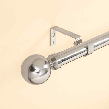 Elevate Your Space with the Nickel Finished Adjustable Curtain Rod Set