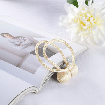 Elevate Your Window Decor with Champagne Magnetic Curtain Tie Backs