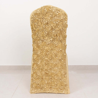 Gold rose texture chair backrest on a plain background.