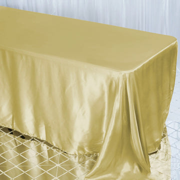 Champagne Satin Seamless Rectangular Tablecloth 90"x132"
