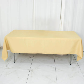 Champagne Seamless Premium Polyester Rectangular Tablecloth 220GSM 60"x102"