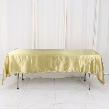 Champagne Seamless Smooth Satin Rectangular Tablecloth 60"x102"