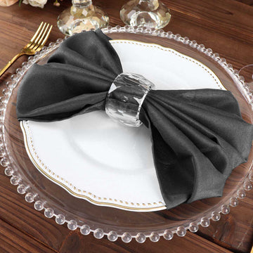 Elevate Your Event with Charcoal Gray Reusable Linen Napkins