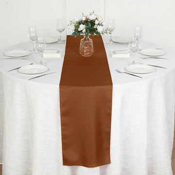 Elevate Your Event with the Cinnamon Brown Polyester Table Runner