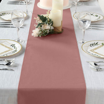 Elevate Your Event with the Cinnamon Rose Polyester Table Runner