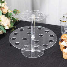 2 Tier 24-Slot Clear Acrylic Ice Cream Cone Holder, Waffle Cone Holder Food Display Stand