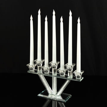 <strong>Exquisite Crystal-Filled Glass Taper Candle Holder</strong>